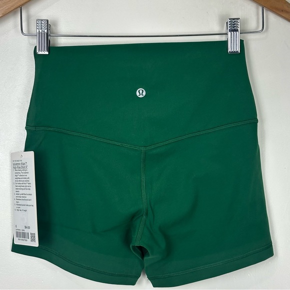 NWT Lululemon Align High Rise Short 4” Everglade Green Size 6